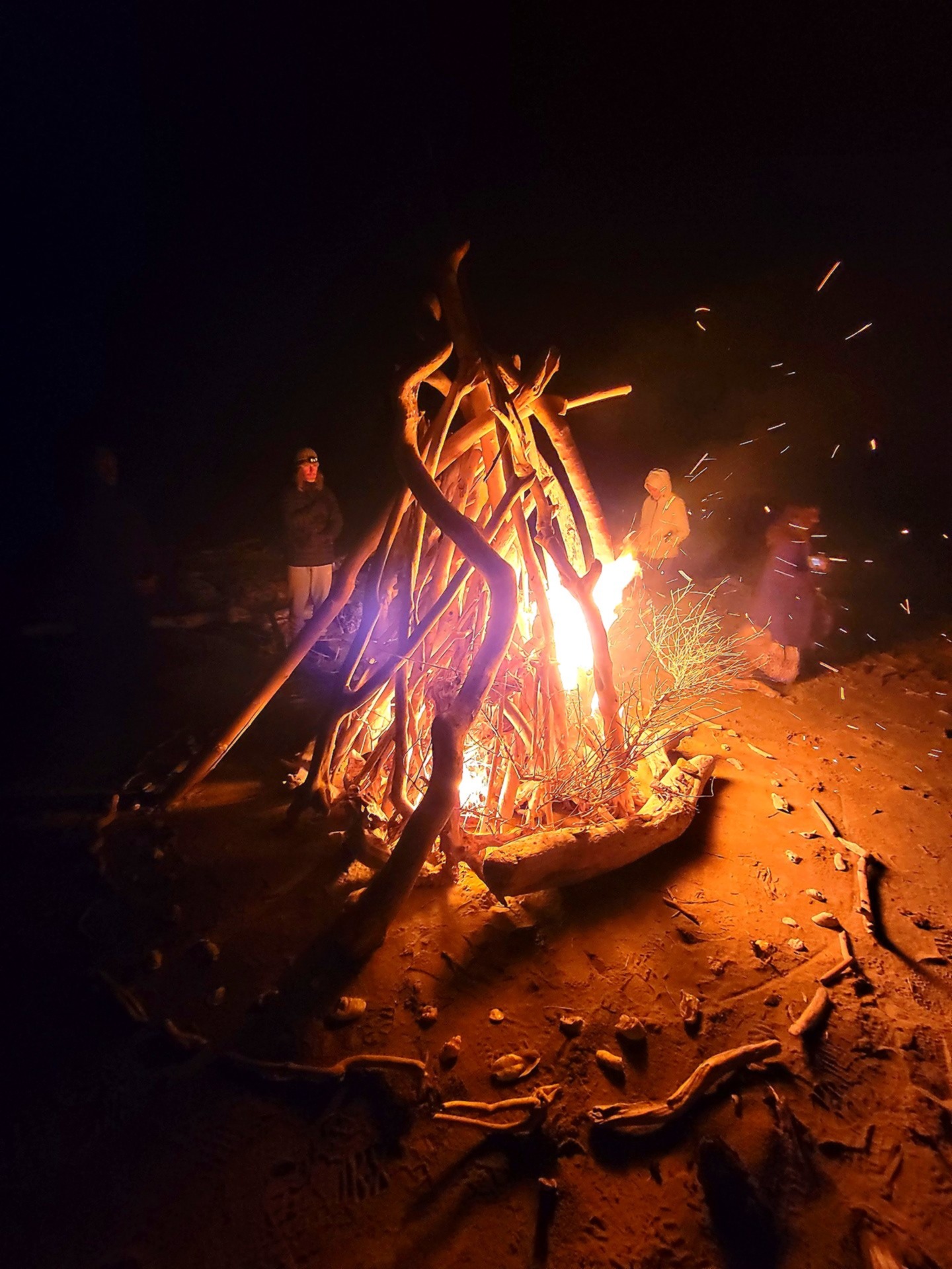 Bonfire ceremony at dusk