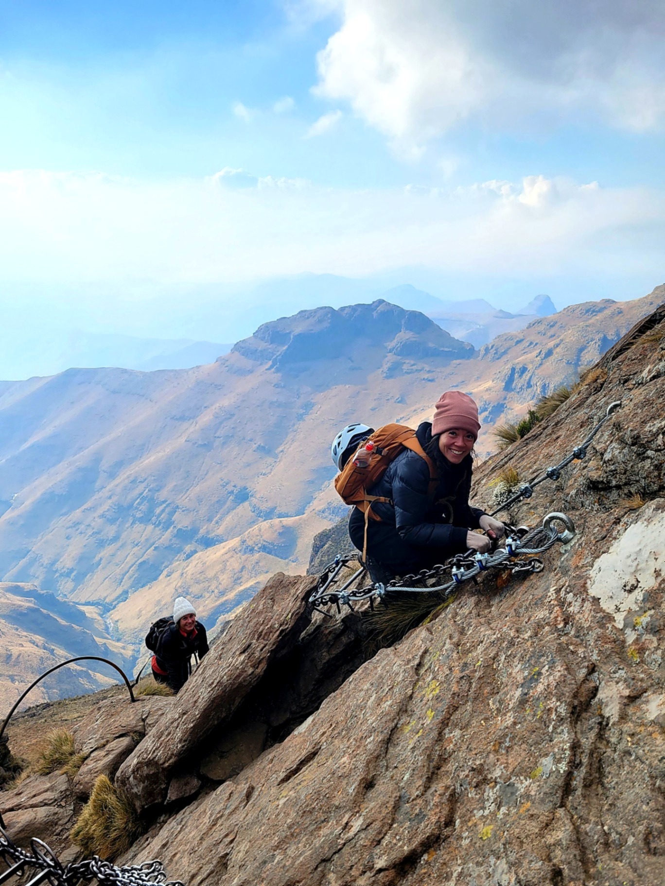 Drakensberg mountain chain climb